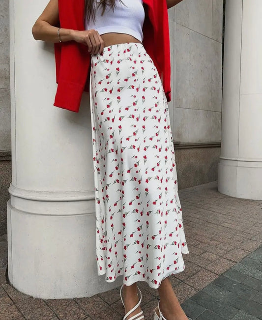 Mermaid Cherry Print Skirt